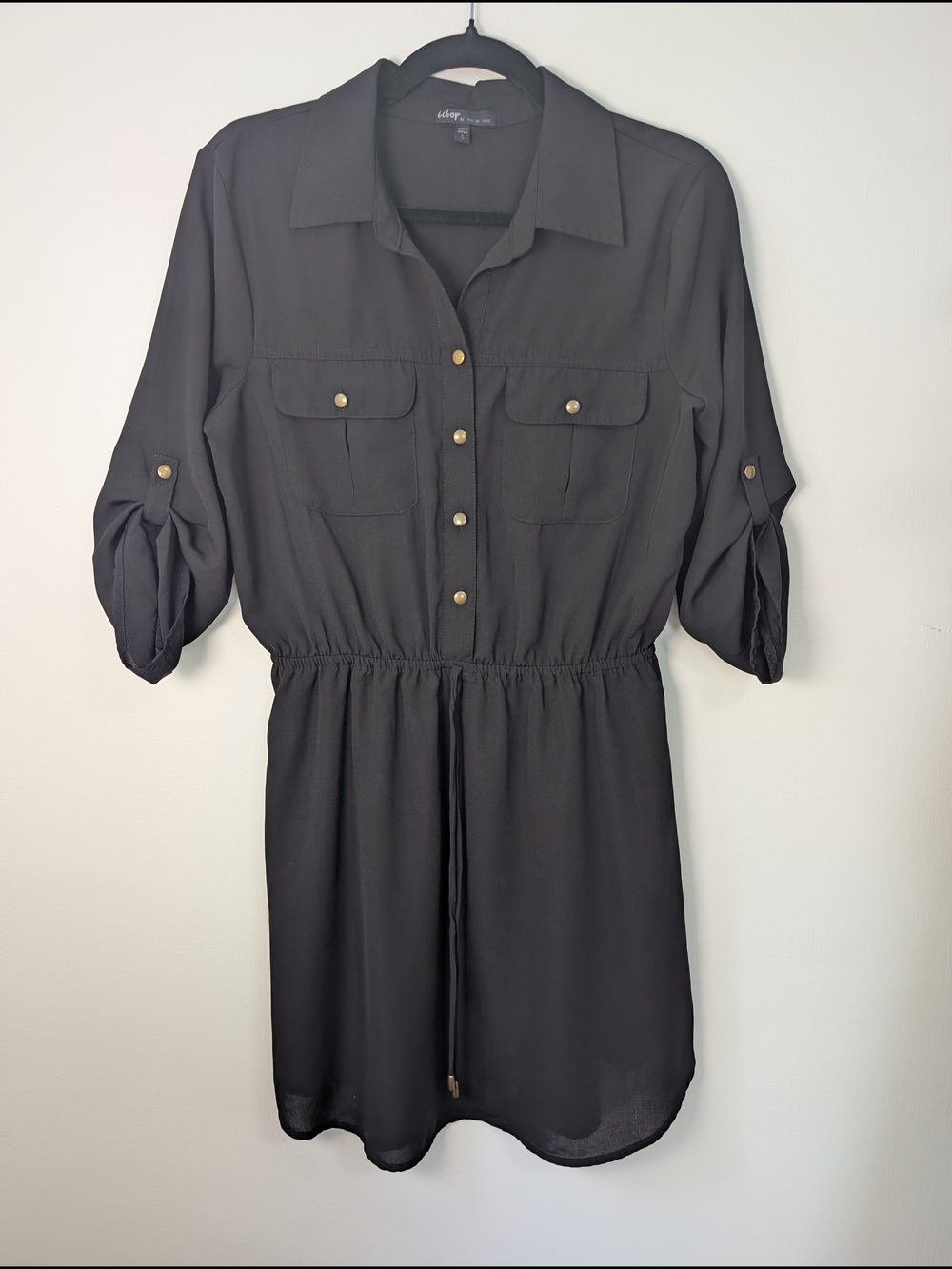Women's Black Shirt Dress - Classic Casual